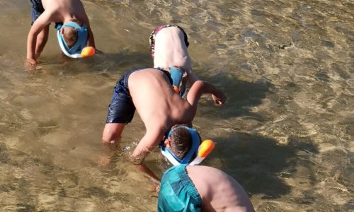 Safe snorkelling for children at Kosi Bay