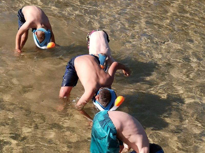 Safe snorkelling for children at Kosi Bay